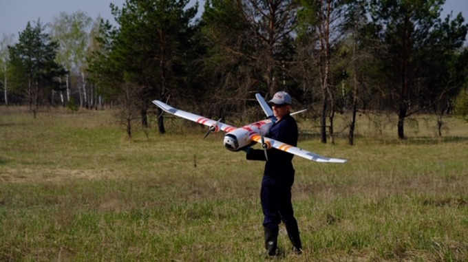 fixed wing drone in chernobyl